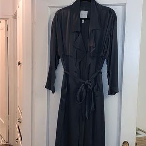Long silky trench coat